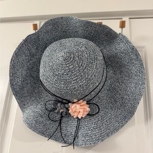 Chic Blue and Pink Floral Women's Sun Hat